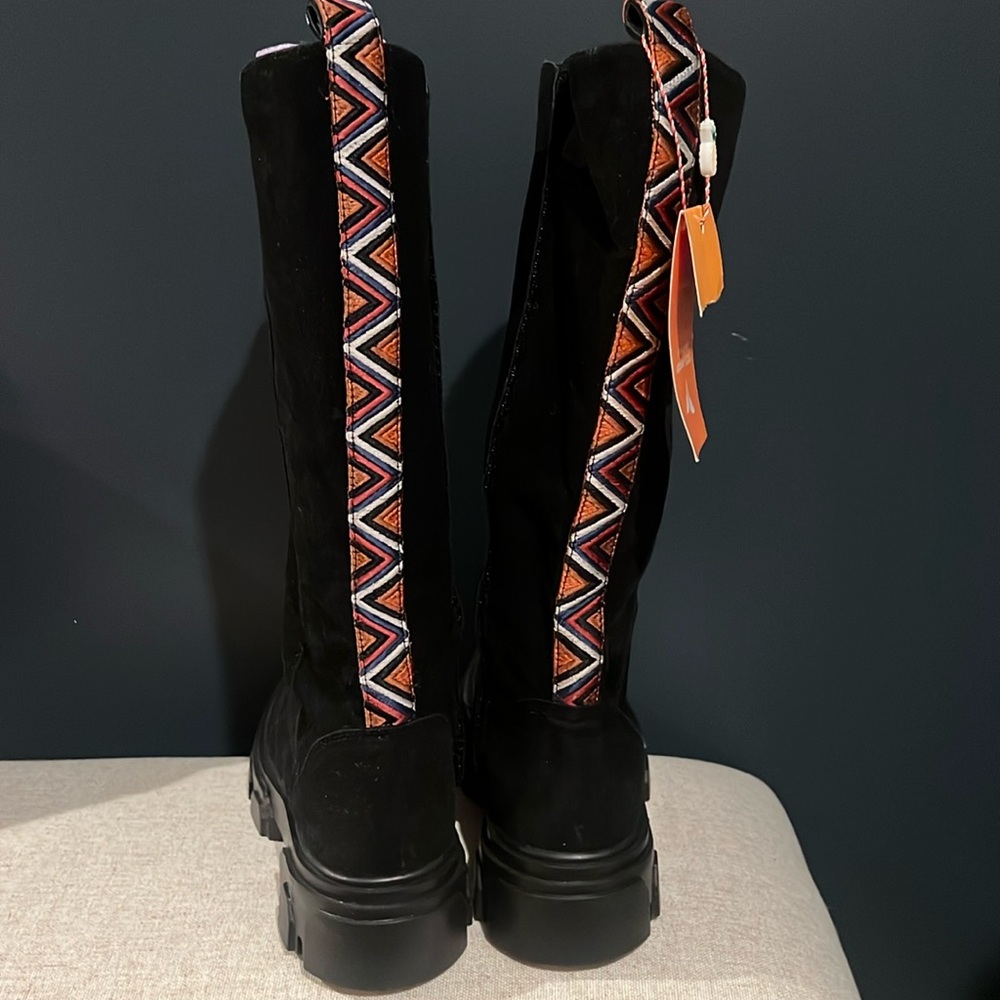 FARM Rio Suede Embroidered Tall Boots